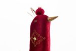 Handmade Large Red Velvet Bird - Image 2
