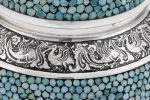 Firoozeh Koobi Turquoise On Silver Candy Jar - Image 5