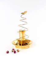Flower & Butterfly Brass Candle Holder - Image 2
