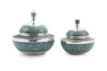 Firoozeh Koobi Turquoise On Silver Sugar Bowl - Image 3