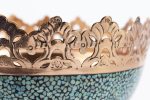 Turquoise Stone & Copper Pedestal Candy/Nuts Bowl Dish - Image 3