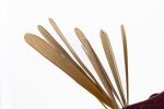 Handmade Burgundy&Gold Velvet Bird - Image 2