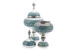 Firoozeh Koobi Turquoise On Silver Candy Jar - Image 6