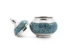 Turquoise On Silver Sugar Bowl - Image 3