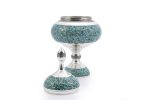 Firoozeh Koobi Turquoise On Silver Candy Jar - Image 2