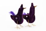 Handmade Purple Velvet Bird - Image 4