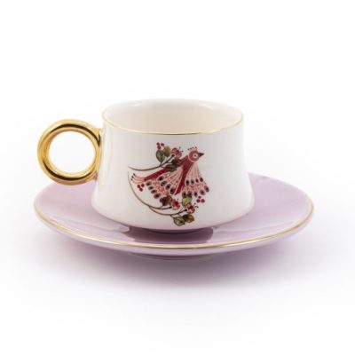 Flying Painted Cup And Saucer