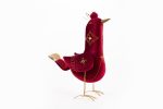 Handmade Large Red Velvet Bird