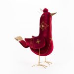 Handmade Large Red Velvet Bird