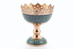 Turquoise Stone & Copper Pedestal Candy/Nuts Bowl Dish