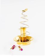 Flower & Butterfly Brass Candle Holder