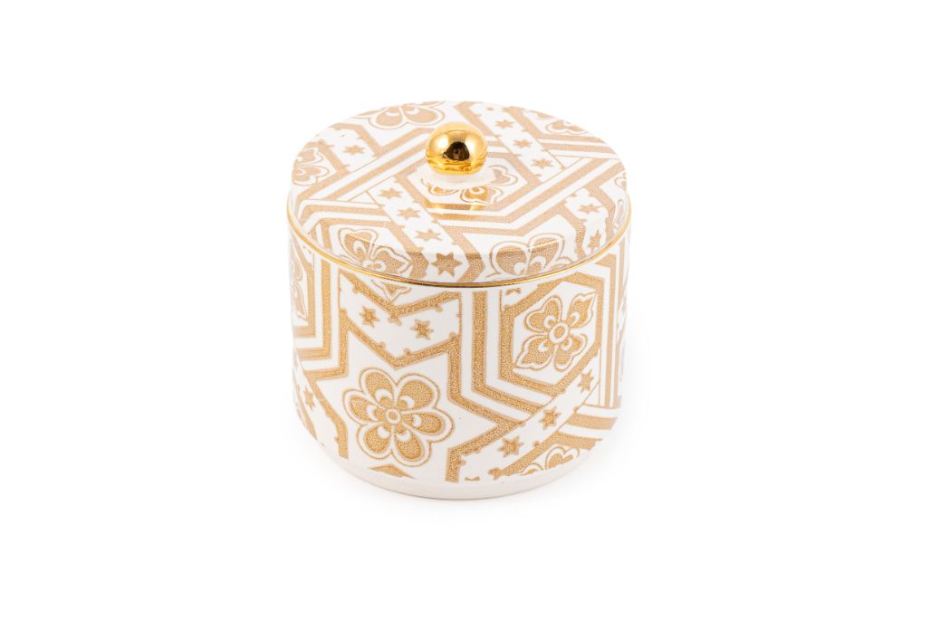 Polygon Sugar Pot - Featured Image Decorative Ceramic Polygon Sugar Pot - Image 1