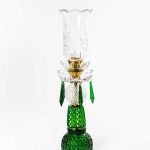 Green Hurricane Candle Holders