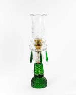 Green Hurricane Candle Holders