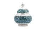 Turquoise On Silver Sugar Bowl