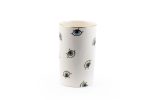 Ceramic Cylinder Evil Eye Vase