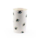 Ceramic Cylinder Evil Eye Vase