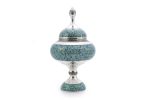 Firoozeh Koobi Turquoise On Silver Candy Jar