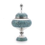 Firoozeh Koobi Turquoise On Silver Candy Jar