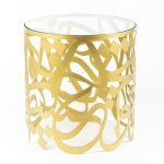 Calligraphy Gold Table Side