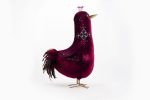 Handmade Burgundy Velvet Bird