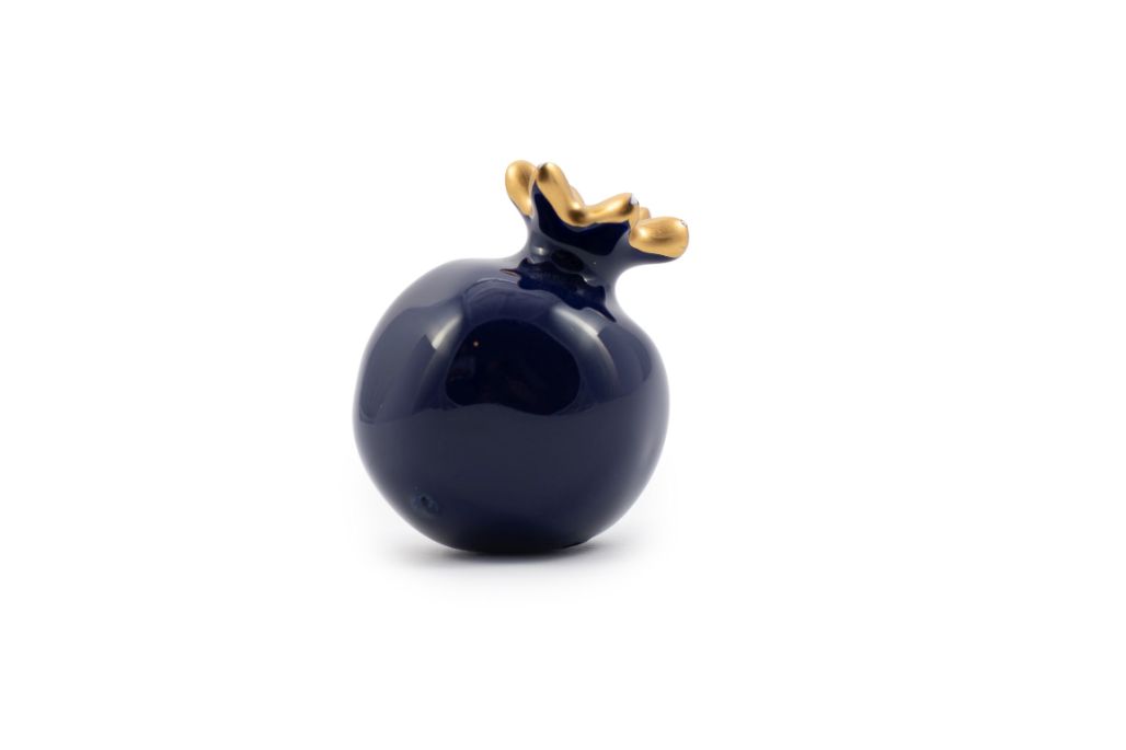 Lapis Blue Small Ceramic Pomegranate - Featured Image Lapis Blue Small Ceramic Pomegranate - Image 1
