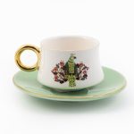 Peacock Painted Cup And Saucer