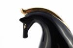 Black Ceramic Horse With Saddle and Crown - Image 2